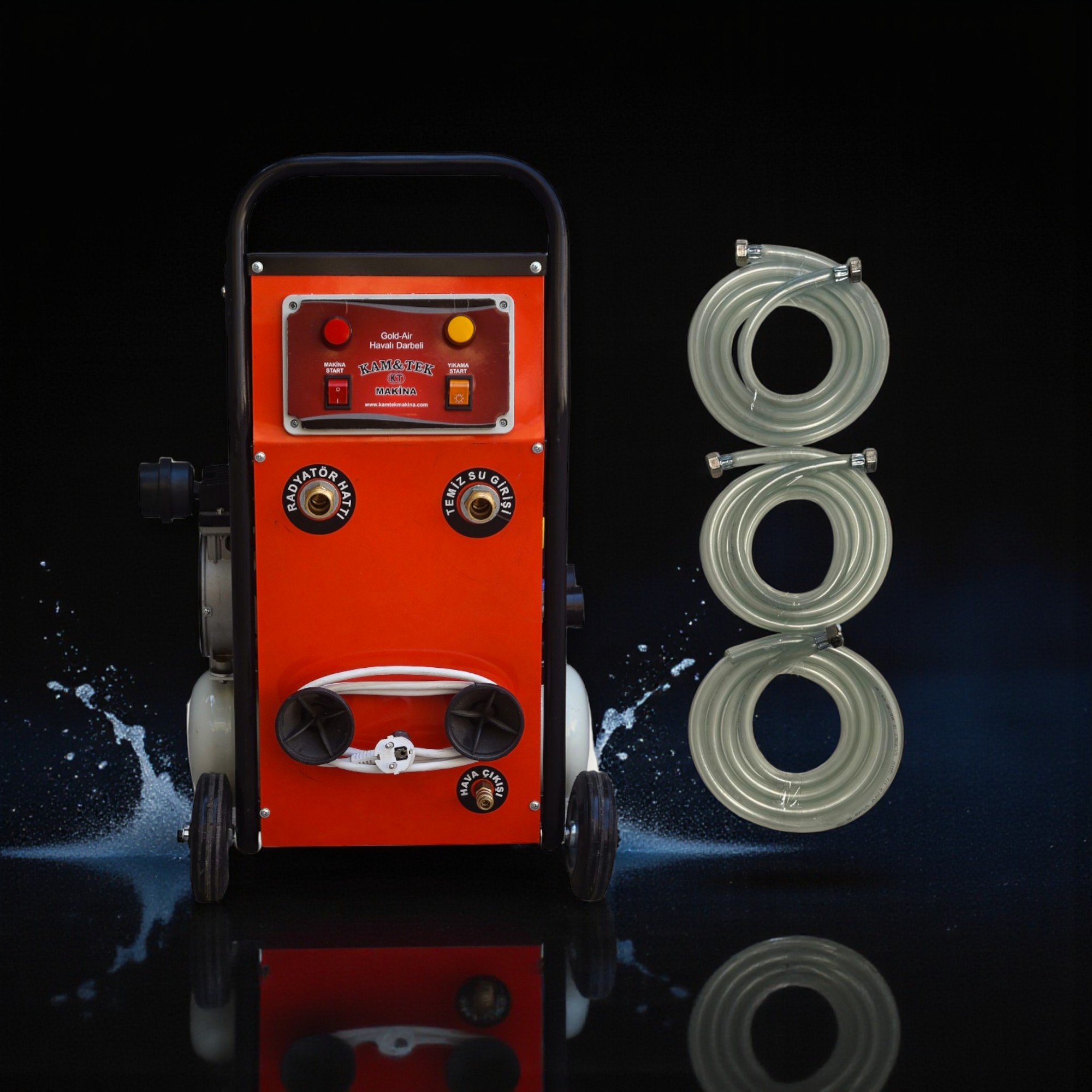 GOLD AİR Tek Yönlü Havalı Darbeli Kompresörlü Petek Temizleme Makinası (TAM SET)